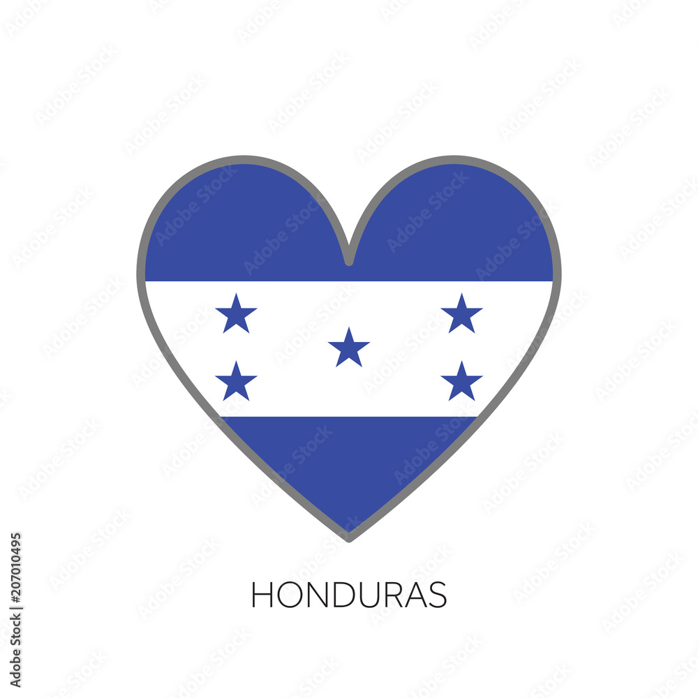 Honduras flag romance love heart shaped vector icon Honduras flag romance love heart shaped vector icon