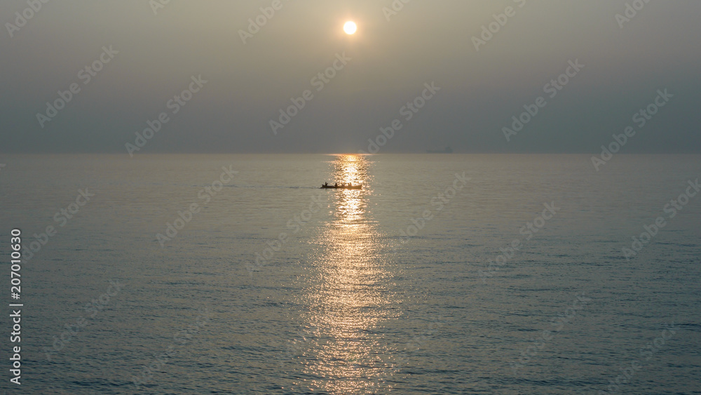 Rowing Crew Across The Sunset C, Captured at Clevedon England Spring 2018 Rowing Crew Across The Sunset C, Captured at Clevedon England Spring 2018