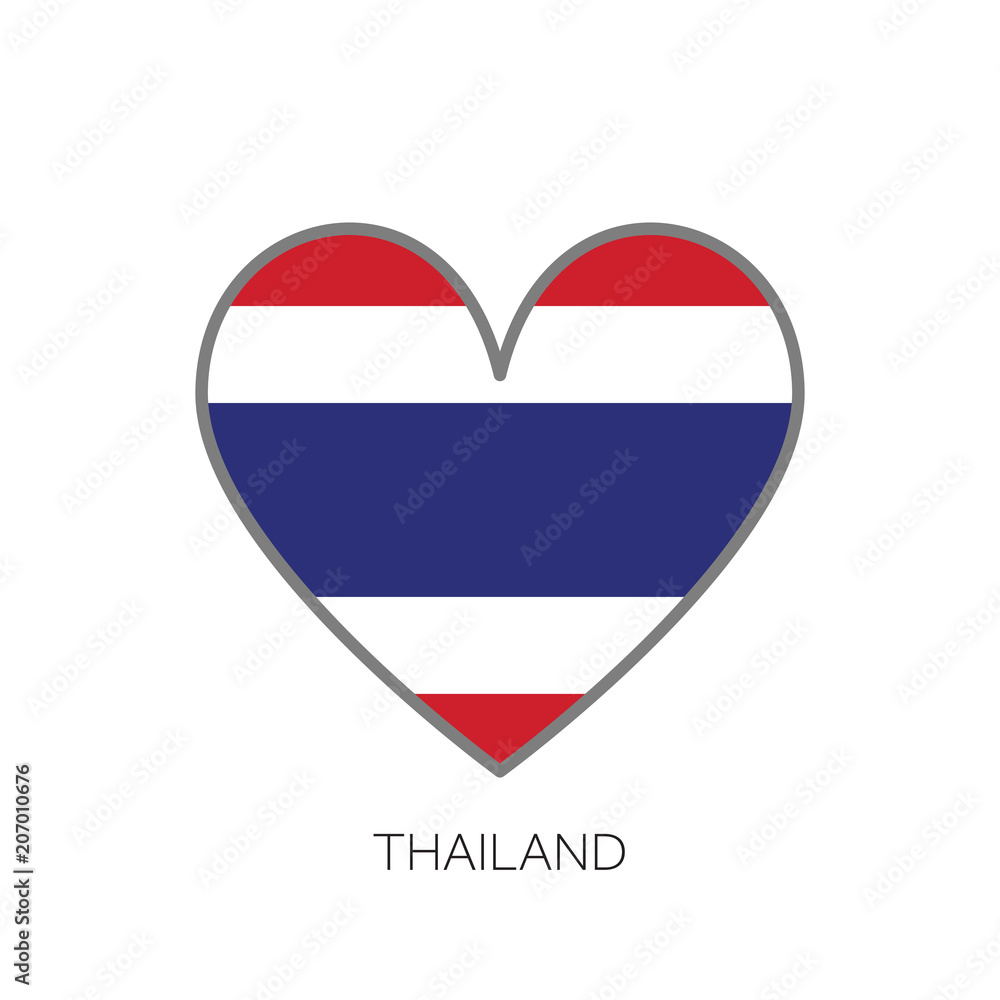 Thailand flag romance love heart shaped vector icon Thailand flag romance love heart shaped vector icon