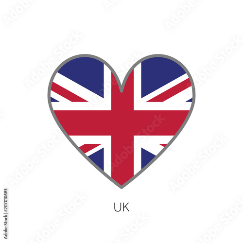 Free Download United Kingdom flag romance love heart shaped vector icon - GFXLoad