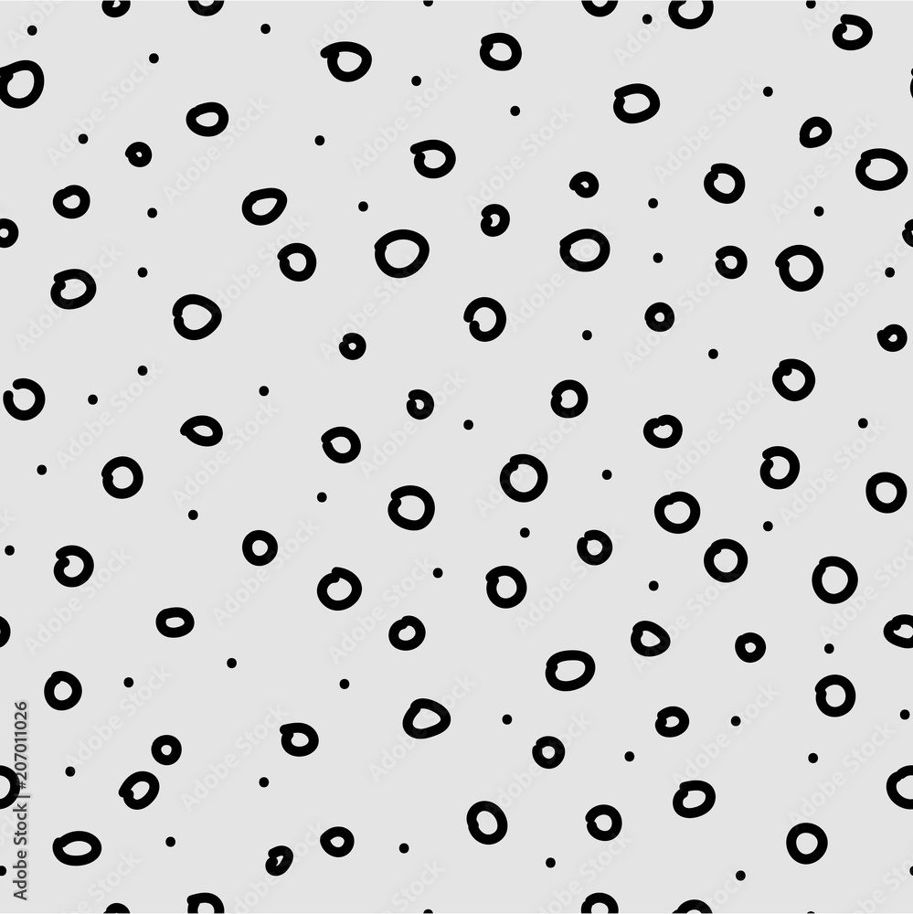 Black circles on gray background, seamless pattern Black circles on gray background, seamless pattern