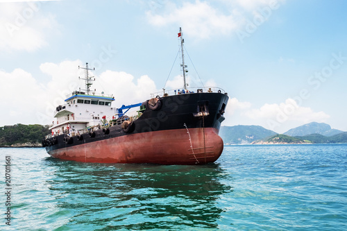 Oil product coastal tanker in South-China Sea, Pacific Ocean. 