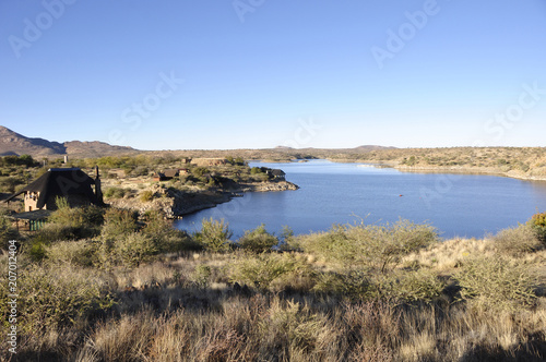 Namibia: Lake Oanob is an idyllic holiday resort with a lake and a dam near Rehoboth in the Kalahari desert photo