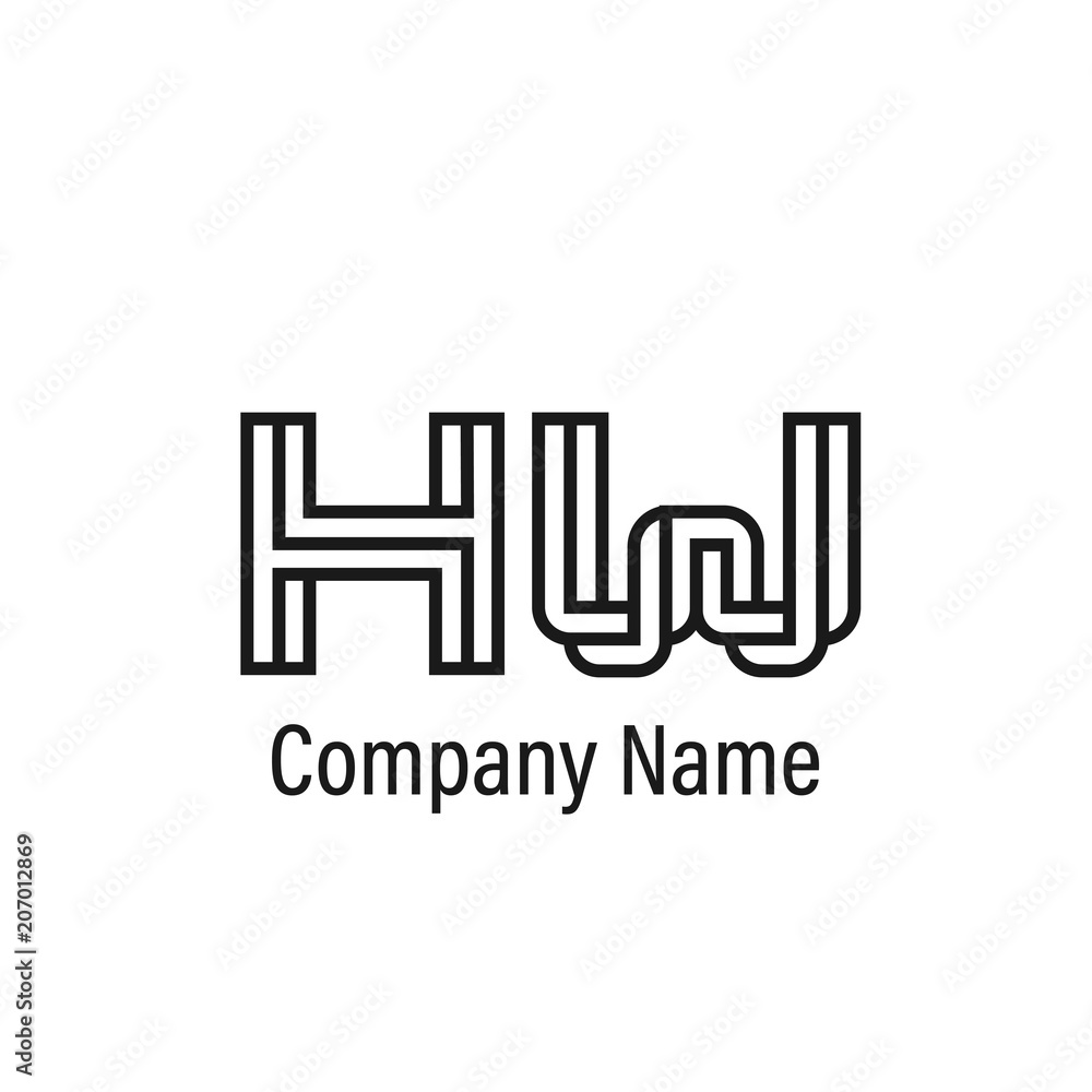 Initial Letter HW Logo Template Vector Design