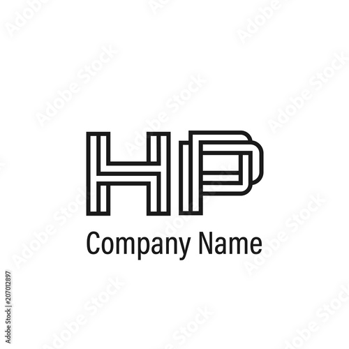 Initial Letter HP Logo Template Vector Design