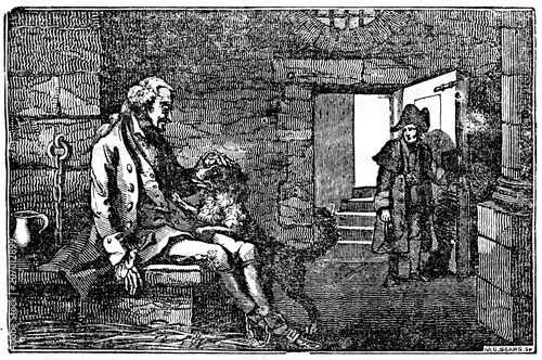 Schilderij op canvas Trusted dog in prison together with his master (French Revolution) (from Das Hel