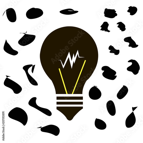 Black lamp ideas, vector illustration