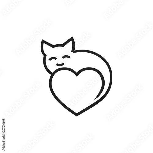 I love my cat icon isolated on white background Vector Image