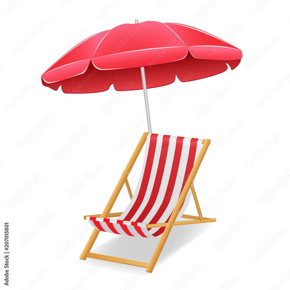 beach chair and beach umbrella . vector illustration Stock Vector ...