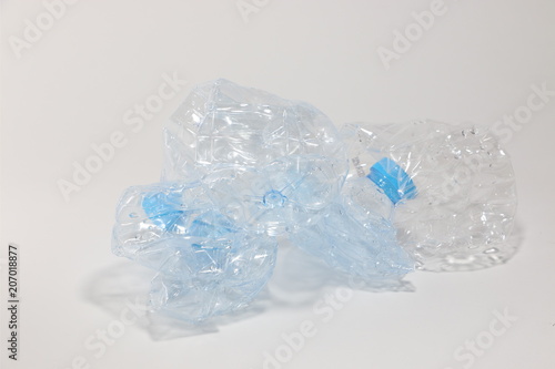 Close up of plastic bottle  Water Bottle  Packing  recyclable waste isolated on white background.