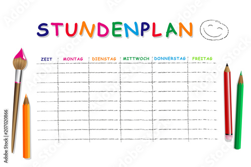stundenplan für die schule