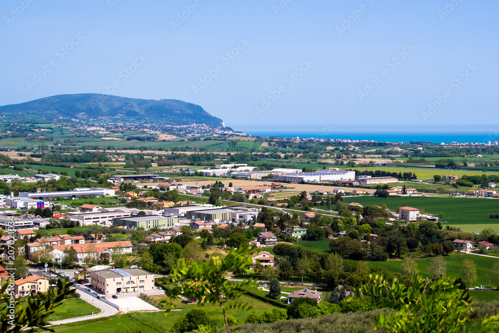view of the Mount Conero on the Adriatic Sea. Italy