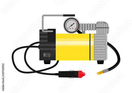 Vector illustration. Air compressor for car.