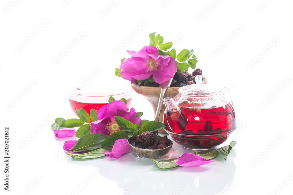 tea made from rose hips with mint tea made from rose hips with mint