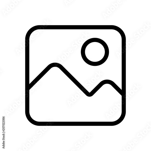 Simple picture icon. Linear symbol, thin outline