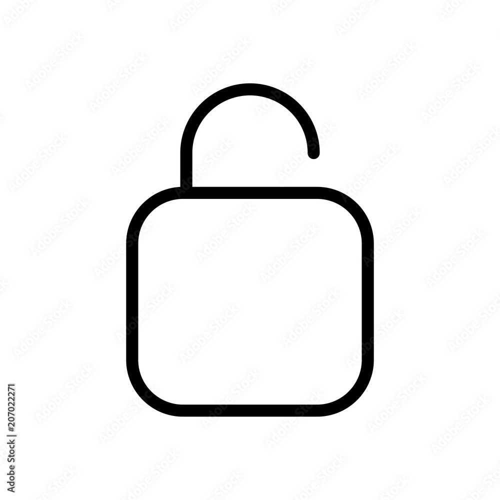 Simple unlock. Linear, thin outline Simple unlock. Linear, thin outline