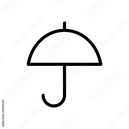Simple umbrella icon. Linear, thin outline