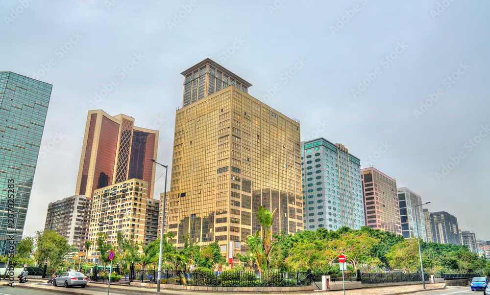 Skyline of Macau, a former Portuguese colony, now an autonomous territory in China Skyline of Macau, a former Portuguese colony, now an autonomous territory in China