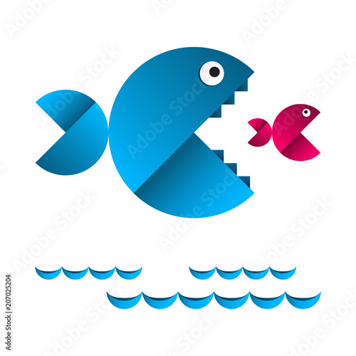 Ein Fisch jagt den anderen Fisch - one fish chases the other fish