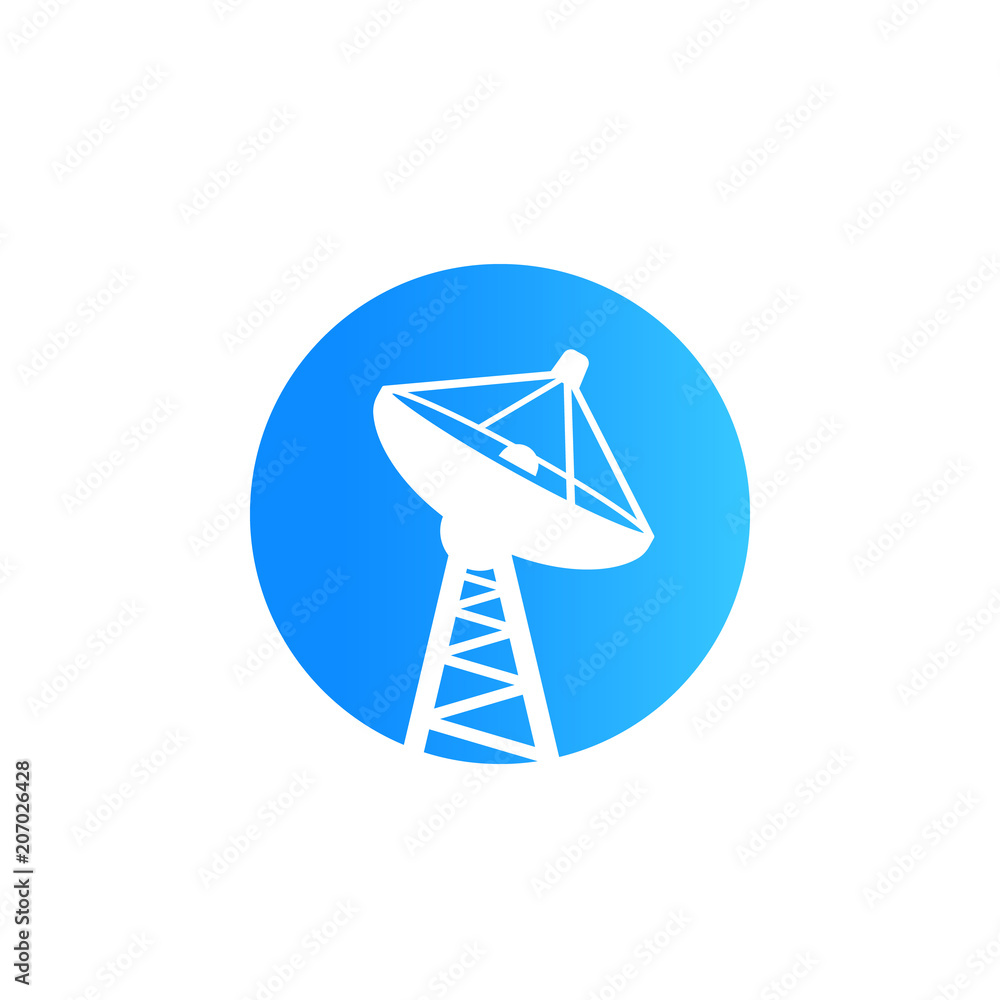 satellite dish, big antenna vector icon