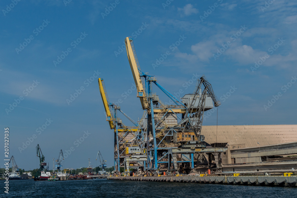 Industrial area in a sea port, harbor