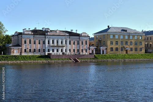 View of the embankment of the river Vologda