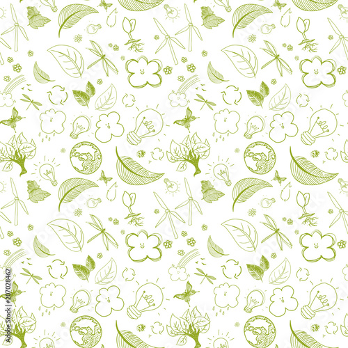 Ecologic green doodles