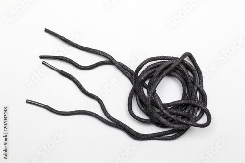 shoelace on the white background