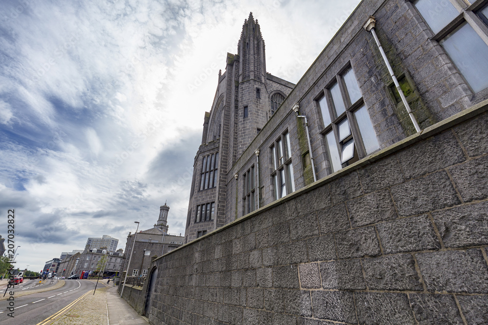Exterior of the Marischal College in Aberdeen, United Kingdom.