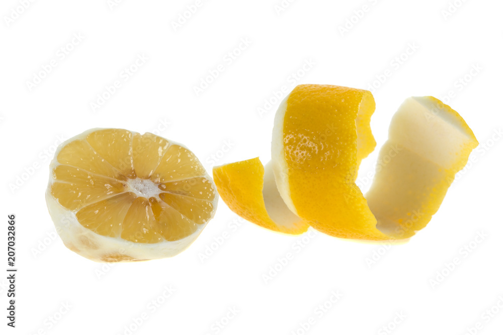 lemon peel on white background lemon peel on white background