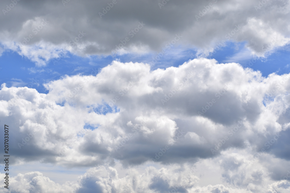 Cumulus clouds and a little sky. Cumulus clouds and a little sky.