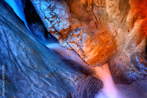 Underground waterfall Trümmelbach Falls Switzerland.. photo