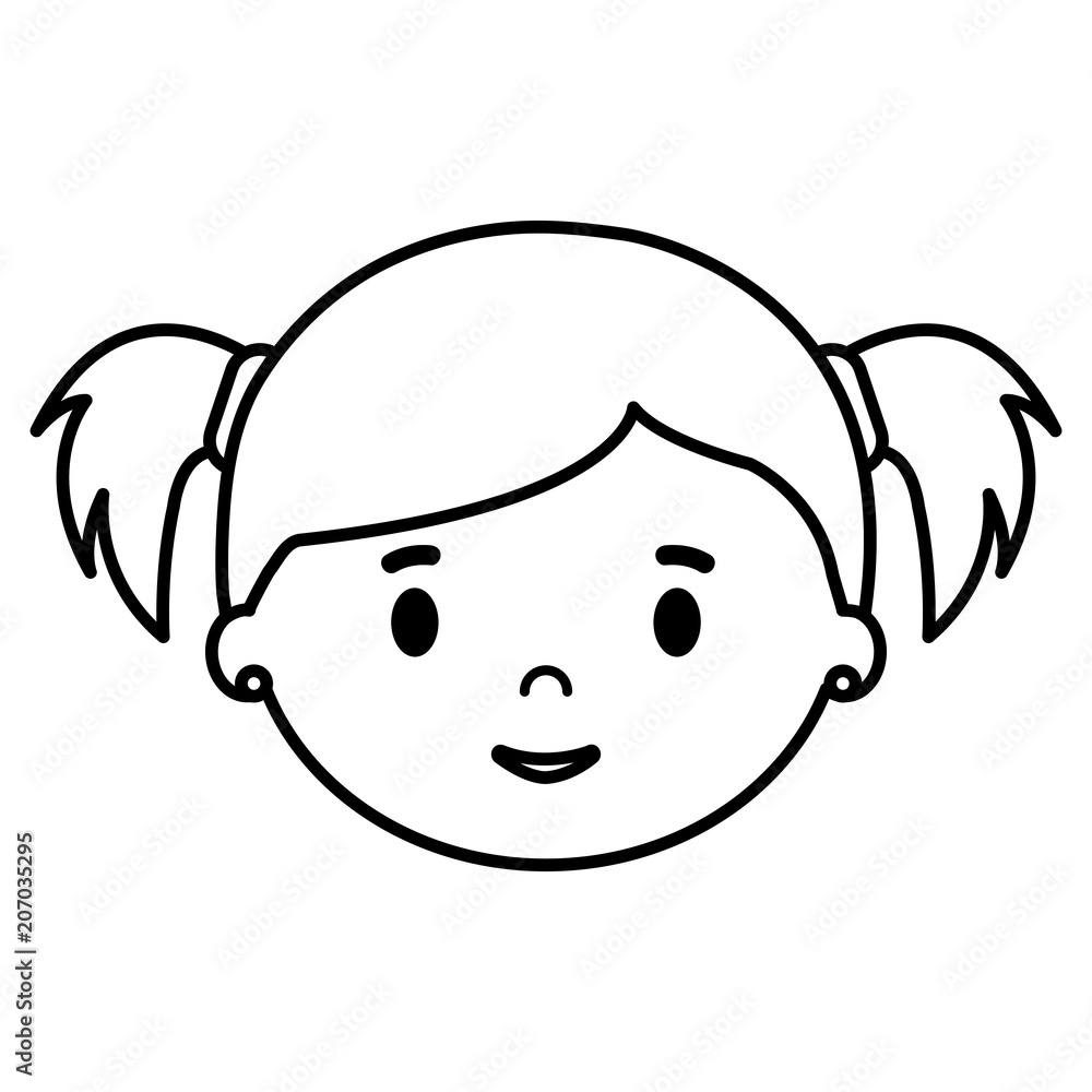 little girl daughter head character vector illustration design little girl daughter head character vector illustration design