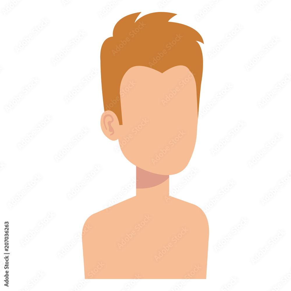 young man shirtless avatar character vector illustration design young man shirtless avatar character vector illustration design