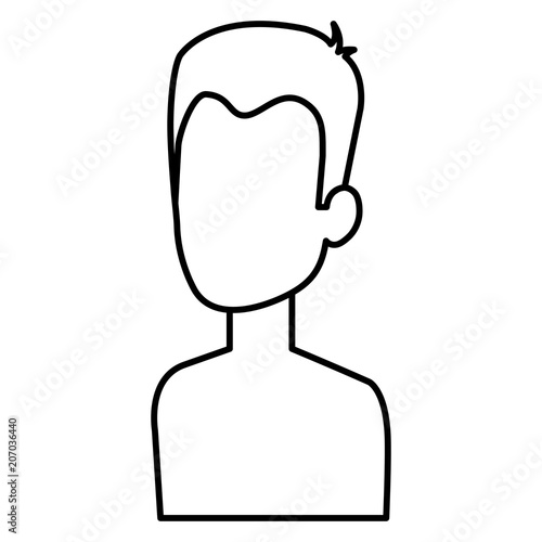 young man shirtless avatar character vector illustration design