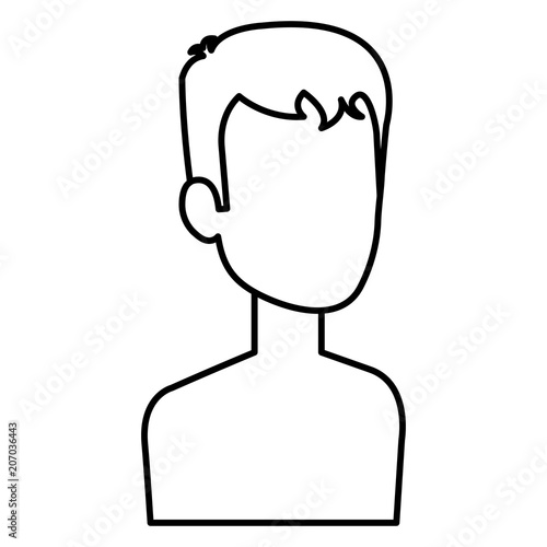 young man shirtless avatar character vector illustration design