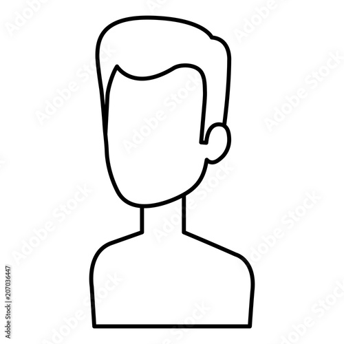 young man shirtless avatar character vector illustration design