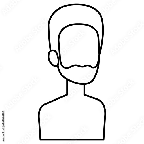 young man shirtless avatar character vector illustration design