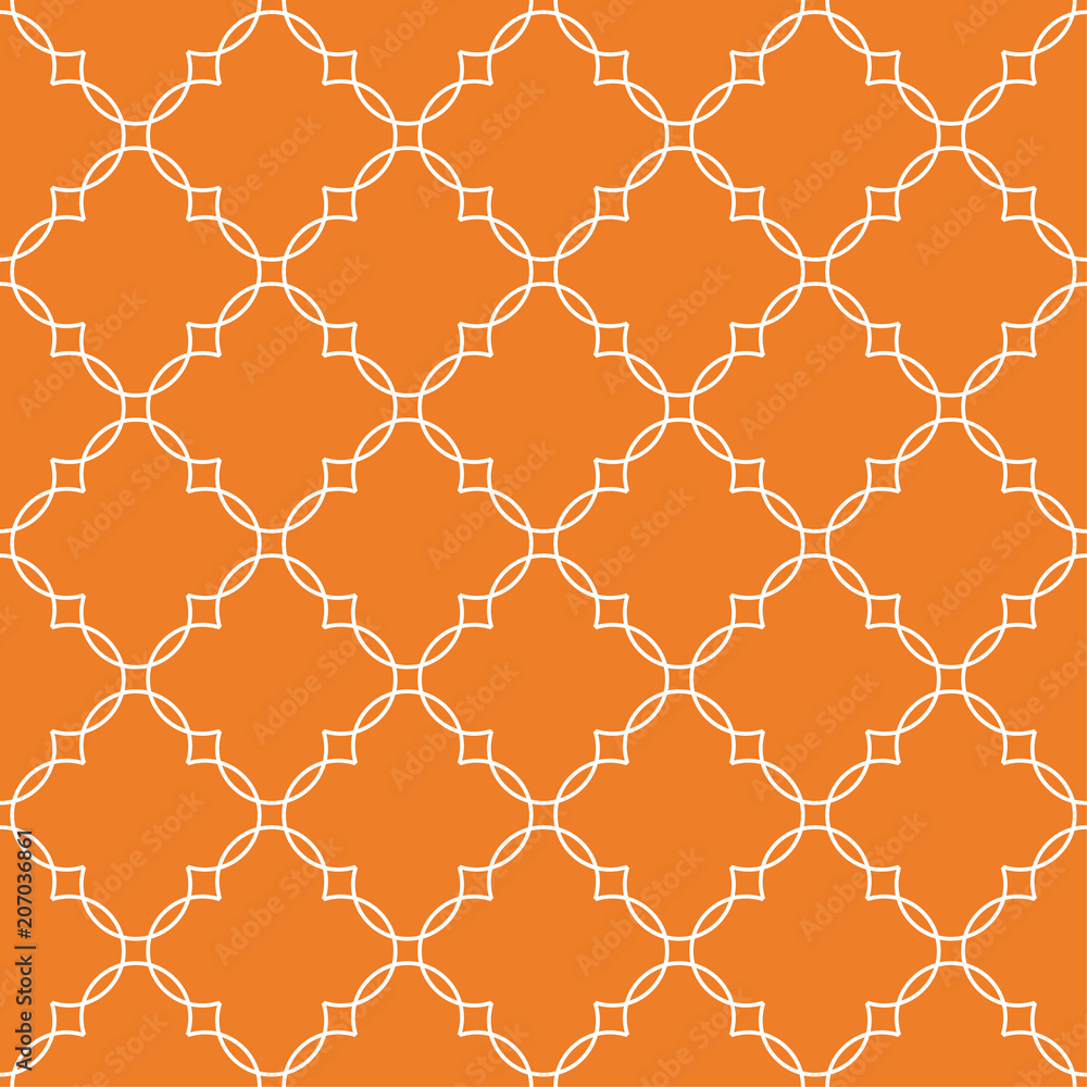 Fototapeta premium Orange geometric ornament. Seamless pattern