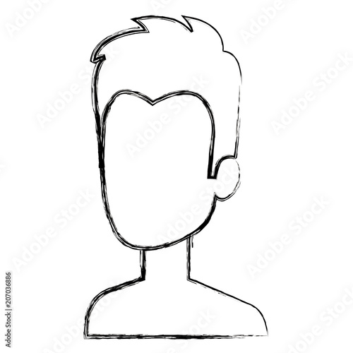 young man shirtless avatar character vector illustration design