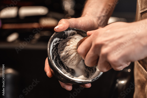 Obraz na plátne brush for shaving beard and bowl.