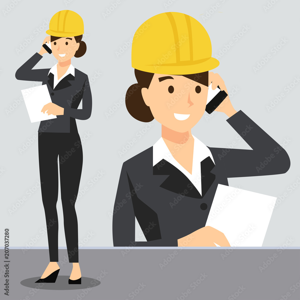 Beautiful girl in workplace wearing safety helmet Beautiful girl in workplace wearing safety helmet
