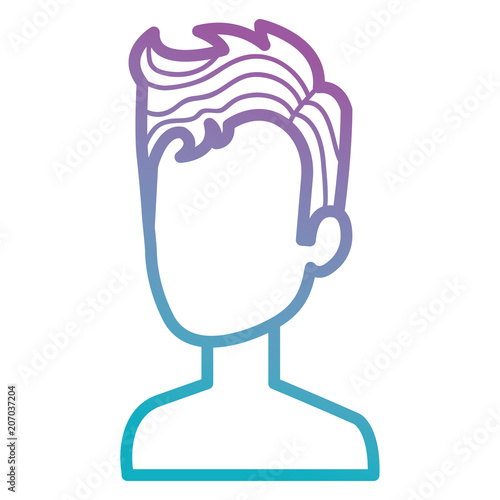 young man shirtless avatar character vector illustration design