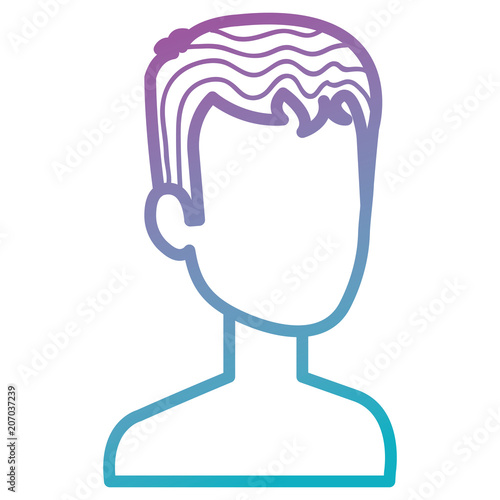 young man shirtless avatar character vector illustration design