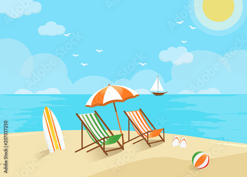 Beach scene, welcome to holiday