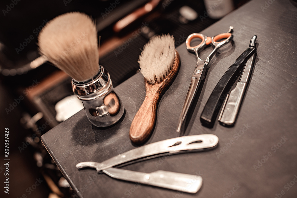 Fotomurale, carta da parati tools of barber shop | Europosters