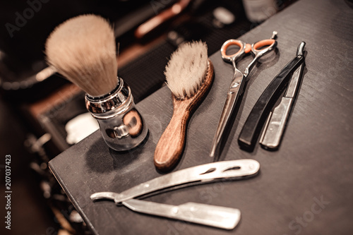 Fototapete tools of barber shop