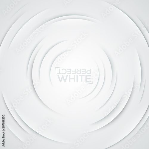 Square background with ripple effect. Circular cuts on white paper