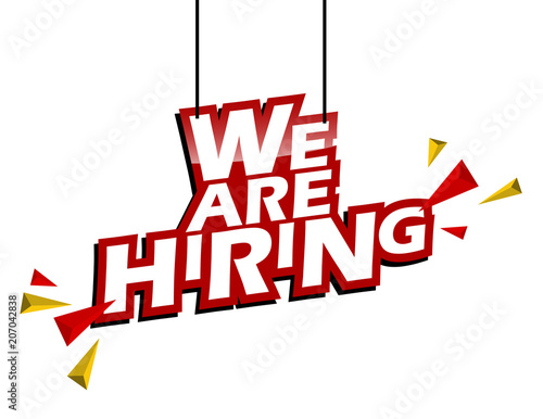 red and yellow tag we are hiring