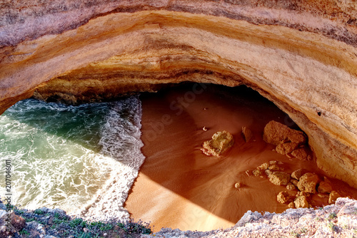 Sea Cave in Benagil Beach, Algarve, Portugal, between Carvoeiro and Armação de Pêra.Benagil, Lagoa, Faro, Portimao, Algarve, Portugal, Atlantic Ocean.
